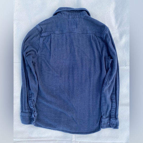 Alesbury Blue Herringbone Casual Button Front Flannel Shirt Men’s Small Cotton - Picture 2 of 6